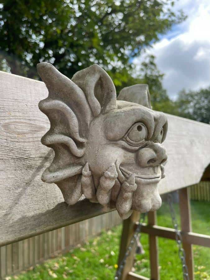 Bony Gremlin B Stone Statue |Wall Hanging Mythical Outdoor Decor Garden Ornament