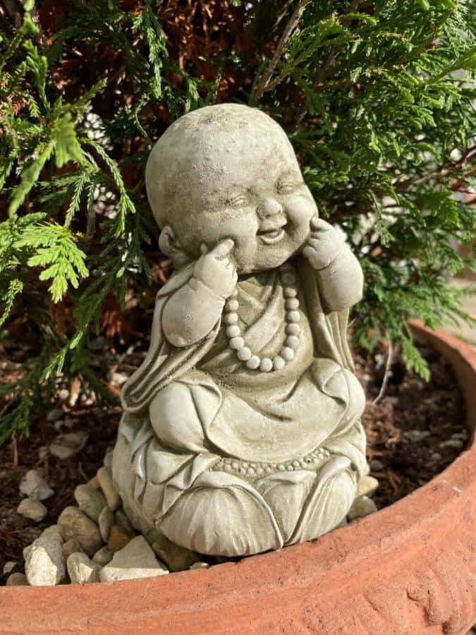 Happy Monk Stone Statue | Buddha Oriental Garden Outdoor Decoration Ornament