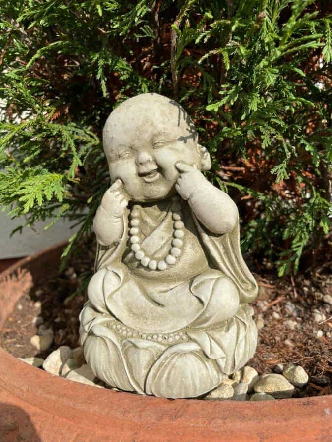 Happy Monk Stone Statue | Buddha Oriental Garden Outdoor Decoration Ornament