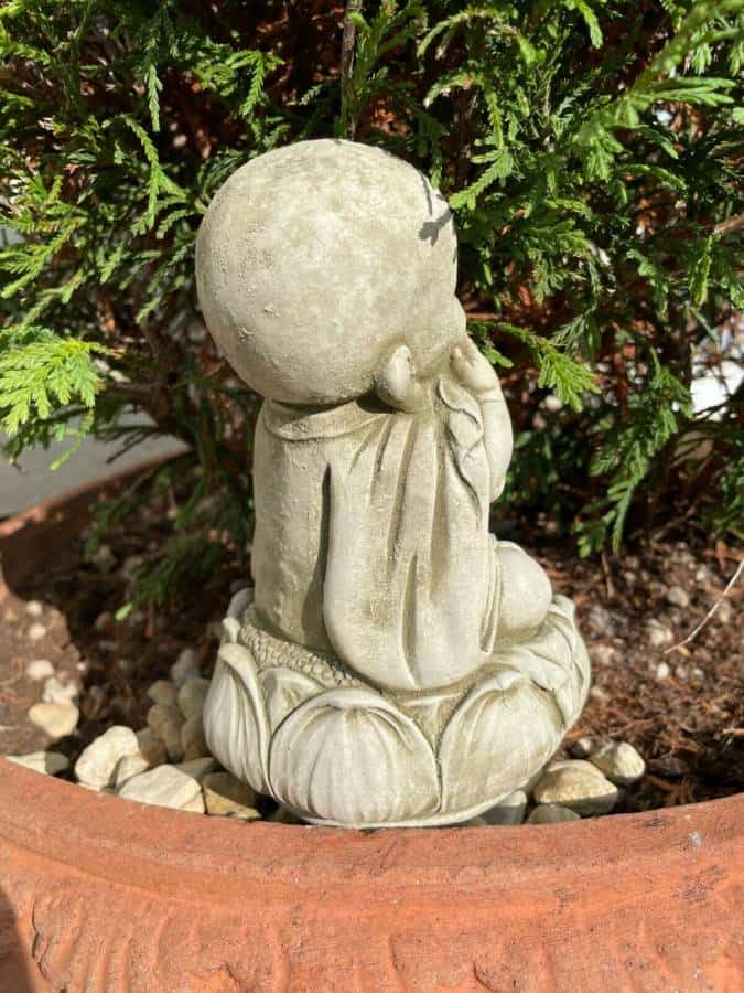 Happy Monk Stone Statue | Buddha Oriental Garden Outdoor Decoration Ornament