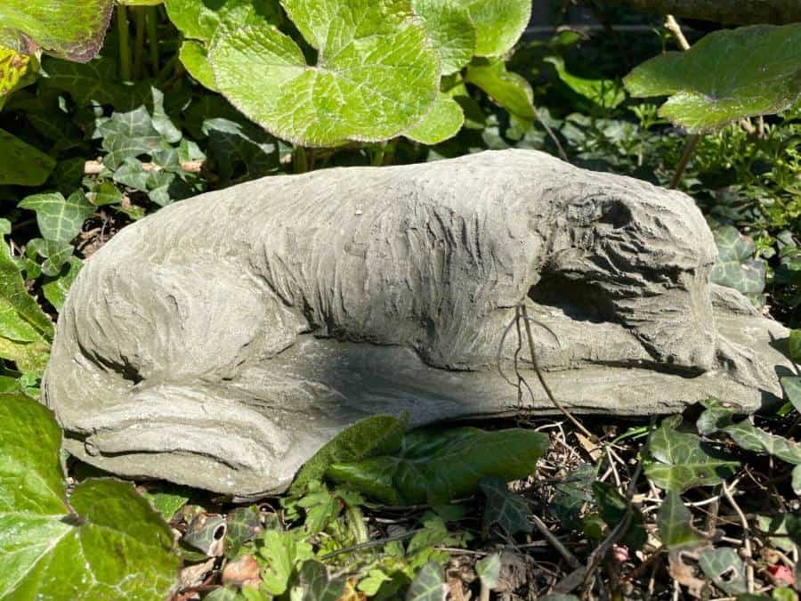 Laying Lurcher Stone Statue