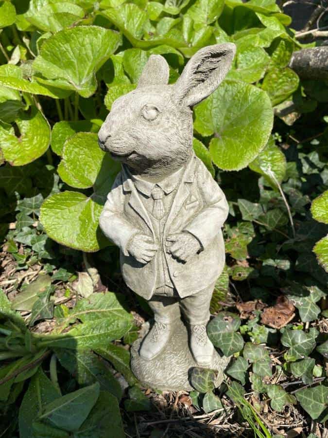 Mr Peter Rabbit Stone Statue | Beatrix Potter Animal Garden Outdoor Ornament