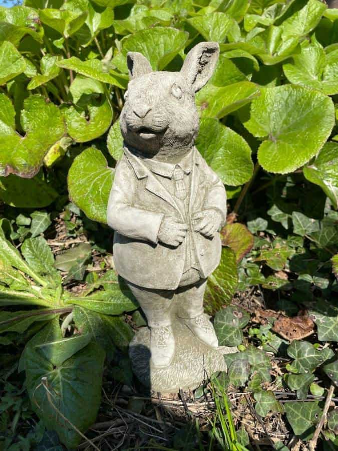Mr Peter Rabbit Stone Statue | Beatrix Potter Animal Garden Outdoor Ornament