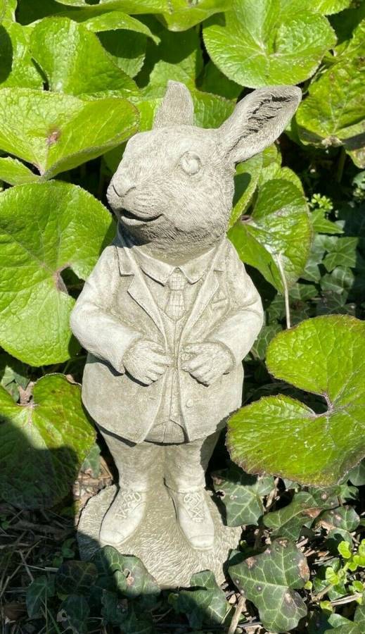 Mr Peter Rabbit Stone Statue | Beatrix Potter Animal Garden Outdoor Ornament