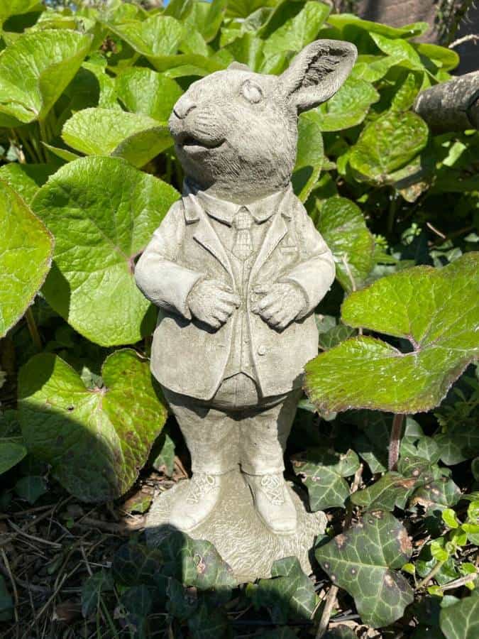 Mr Peter Rabbit Stone Statue | Beatrix Potter Animal Garden Outdoor Ornament