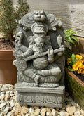 Ganesh Hanging Stone Garden Plaque Statue | Outdoor Oriental Hindu Ornament