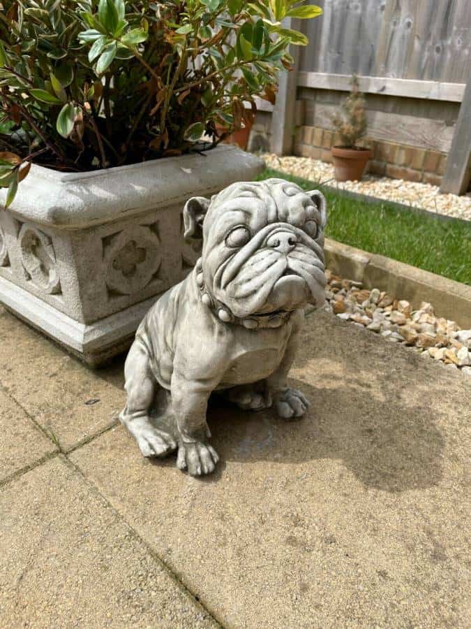 British English Bulldog Stone Statue