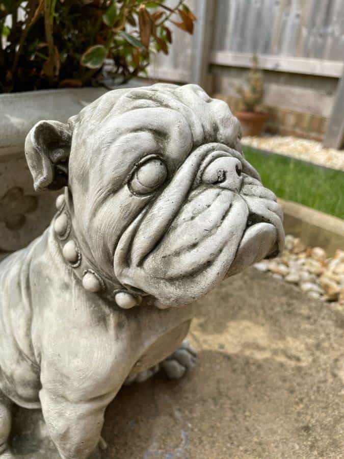 British English Bulldog Stone Statue