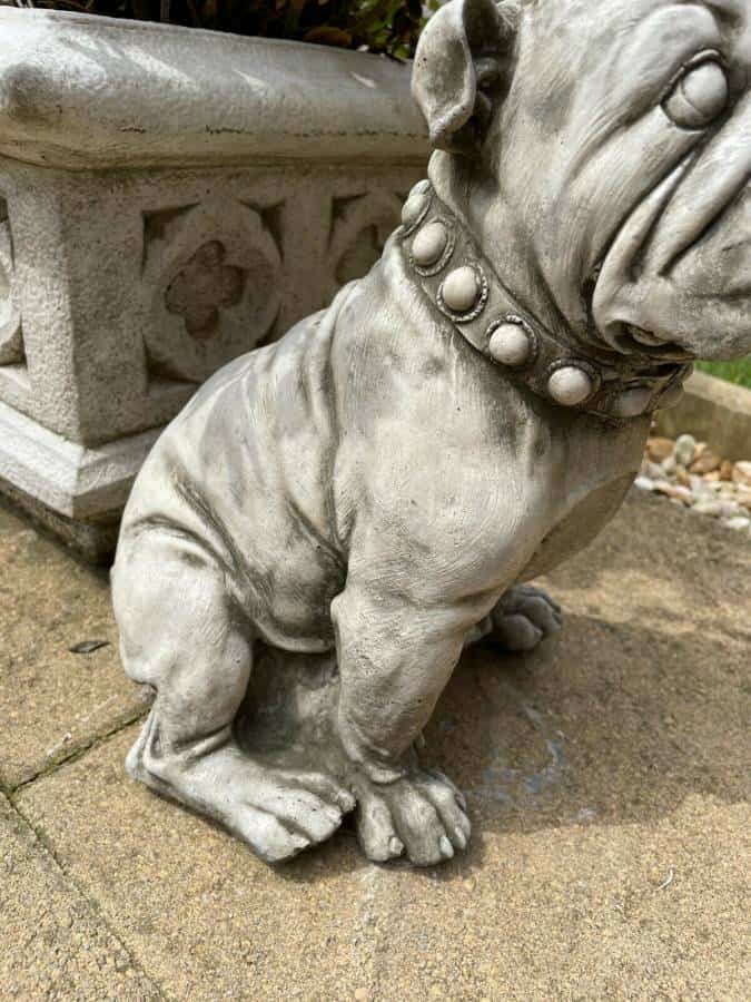 British English Bulldog Stone Statue