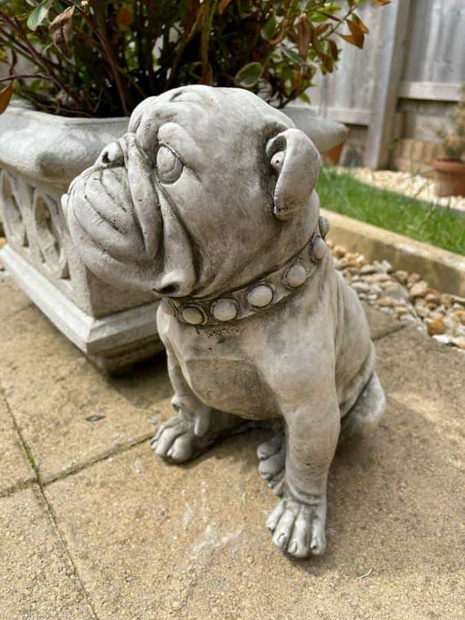 British English Bulldog Stone Statue