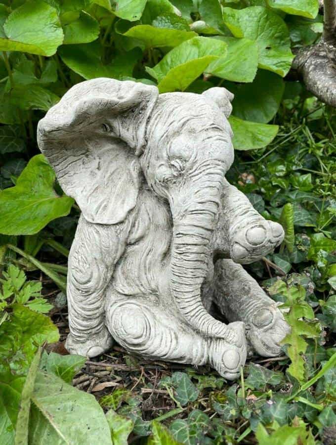 African Elephant Stone Statue | Reconstituted Outdoor Garden Ornament Sculpture