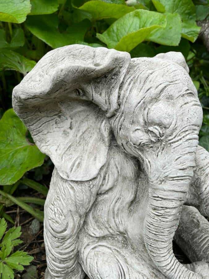African Elephant Stone Statue | Reconstituted Outdoor Garden Ornament Sculpture