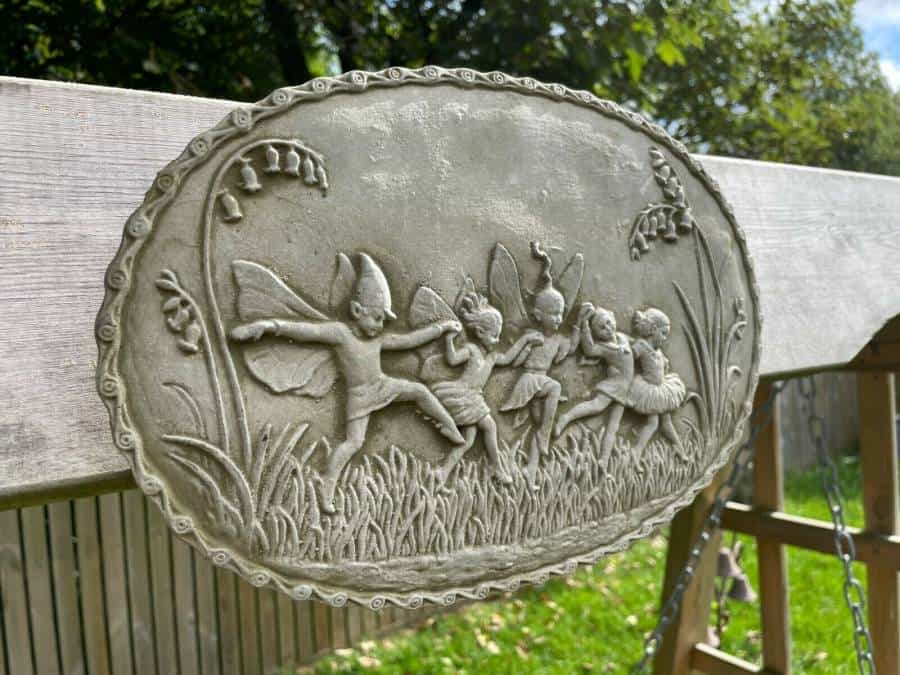 Elf Stone Plaque Statue | UK Vintage Elves Nymph Angel Garden Outdoor Ornament