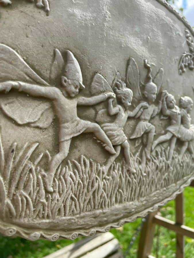 Elf Stone Plaque Statue | UK Vintage Elves Nymph Angel Garden Outdoor Ornament