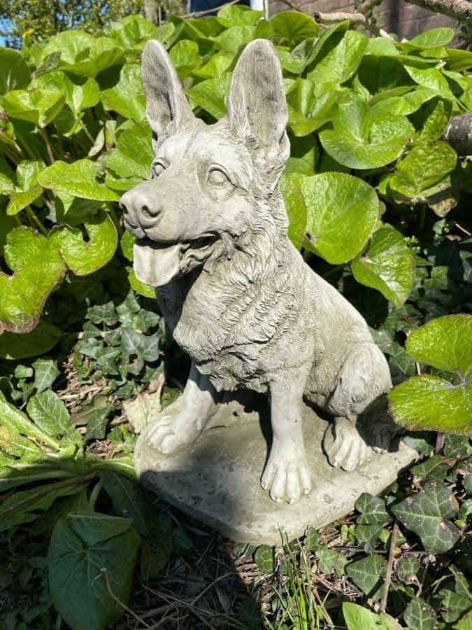 Sitting Alsatian Stone Statue