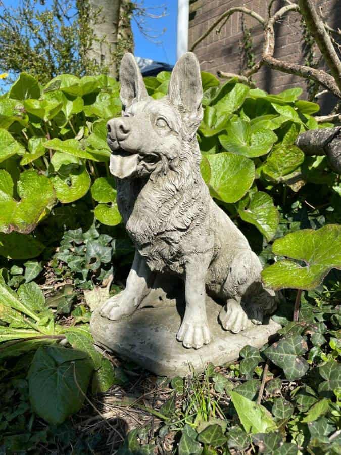Sitting Alsatian Stone Statue