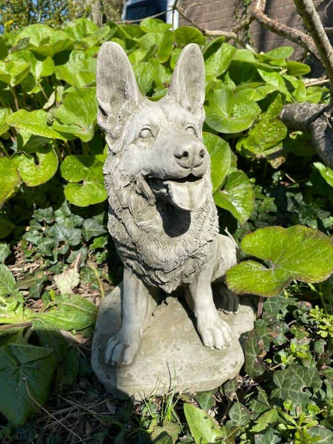 Sitting Alsatian Stone Statue