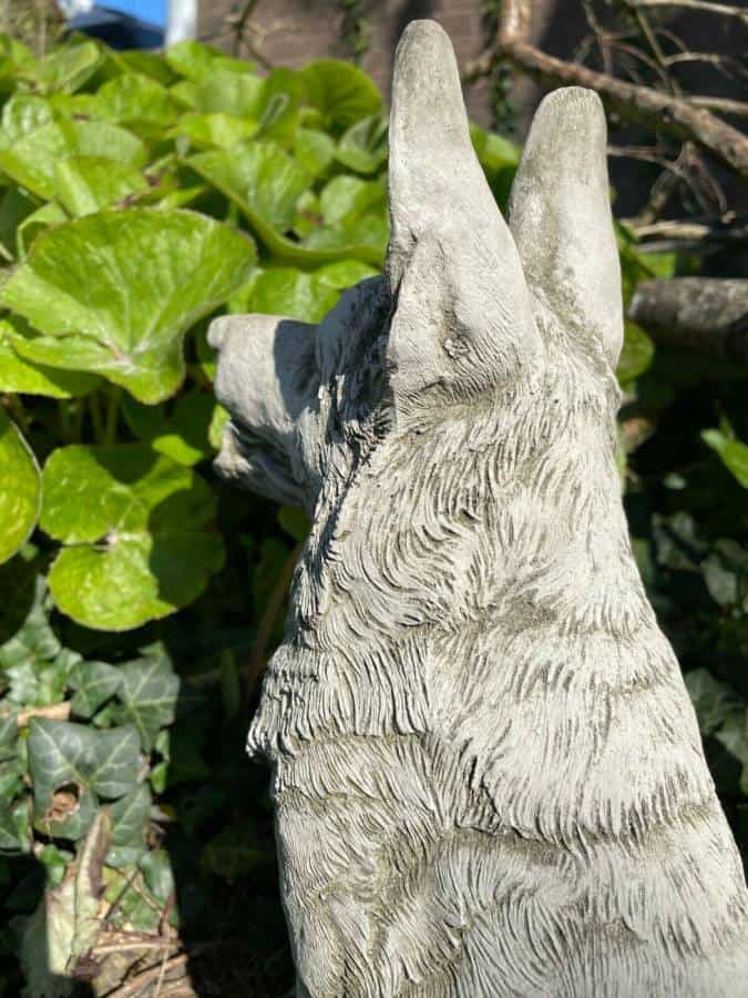 Sitting Alsatian Stone Statue