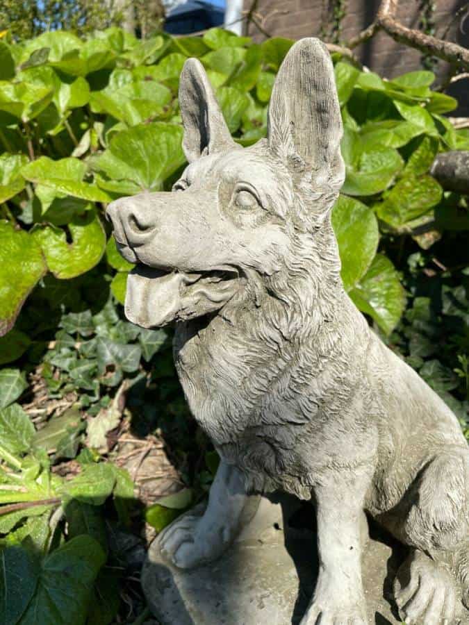 Sitting Alsatian Stone Statue