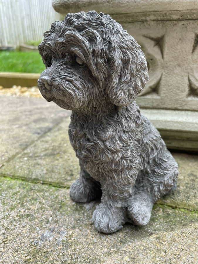 Labradoodle Stone Statue