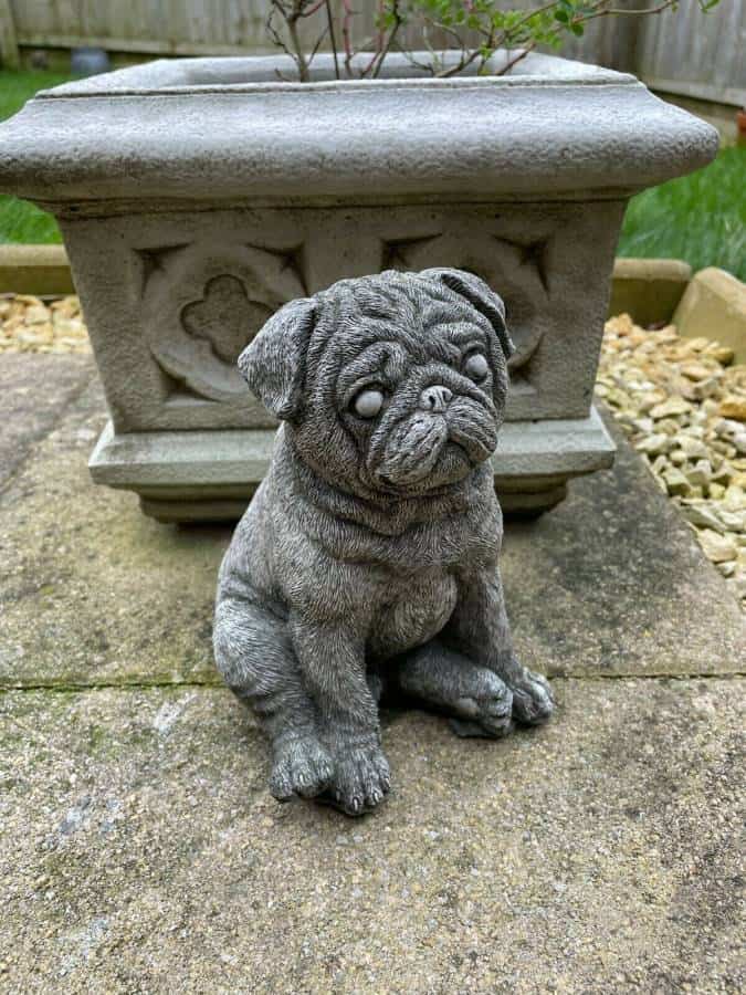 Sitting Pug Stone Statue